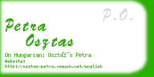 petra osztas business card